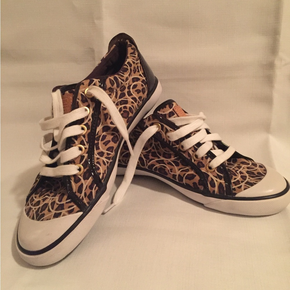 Coach leopard sneakers. Signature C design Women’s size 8M.